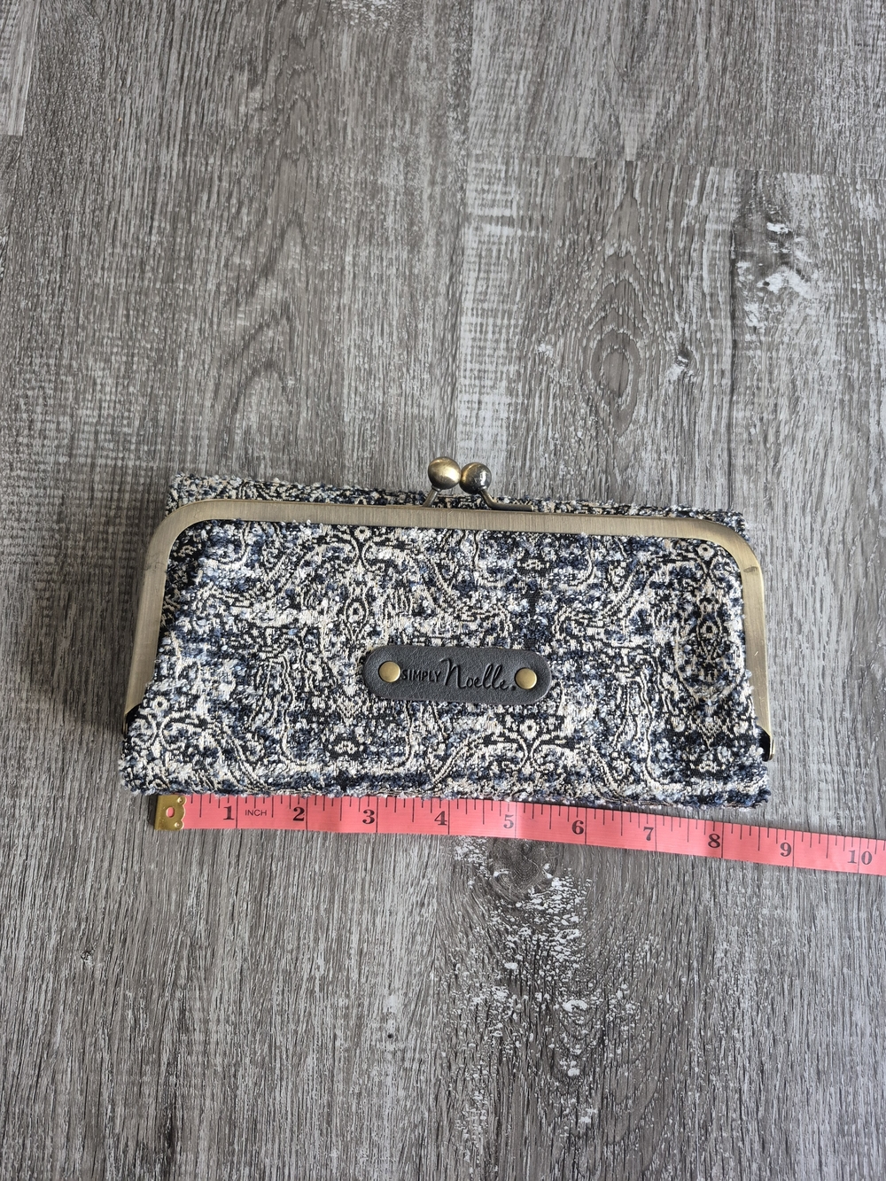 Simply Noelle Navy and Cream Patterned Clutch Wallet